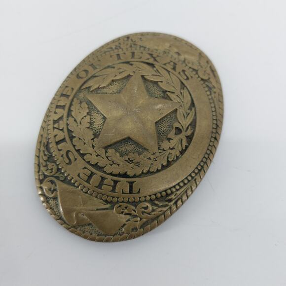 Tony Lama The State of Texas Brass Tony Western Belt Buckle - Picture 8 of 12
